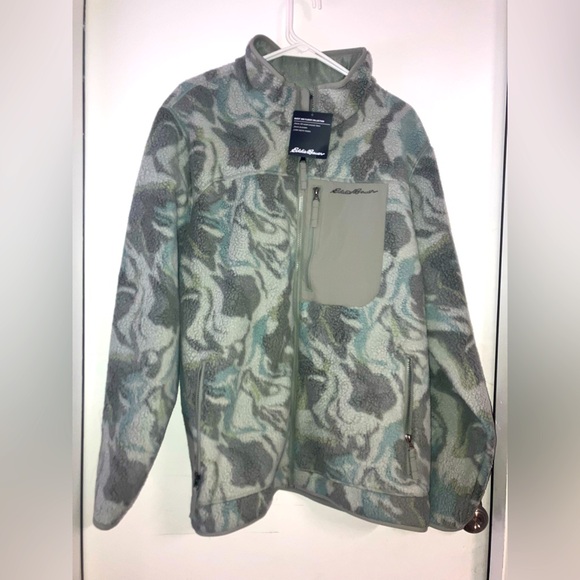 Eddie Bauer Other - NWT Eddie Bauer All Over Print Sherpa Full Zip Fleece Lined Turtleneck